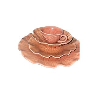 Metlox Poppytrail Lotus Dishes 1 Place‎ Setting Cup, Dinner & Salad Plate, Bowl